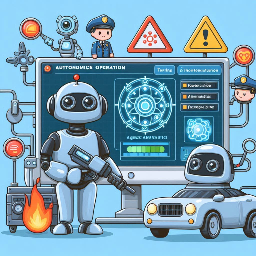 Autonomous Operation in Agentic AI in cartoon style easyadsolution.in