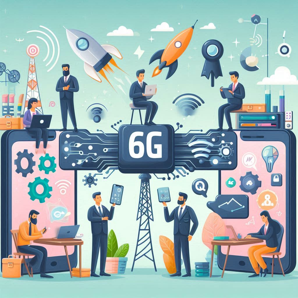 Challenges and Opportunities of 6G Technology in cartoon style easyadsolution.in
