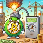 Cryptocurrency is the Environmental Time Bomb for energy consumption in cartoon style easyadsolution.in