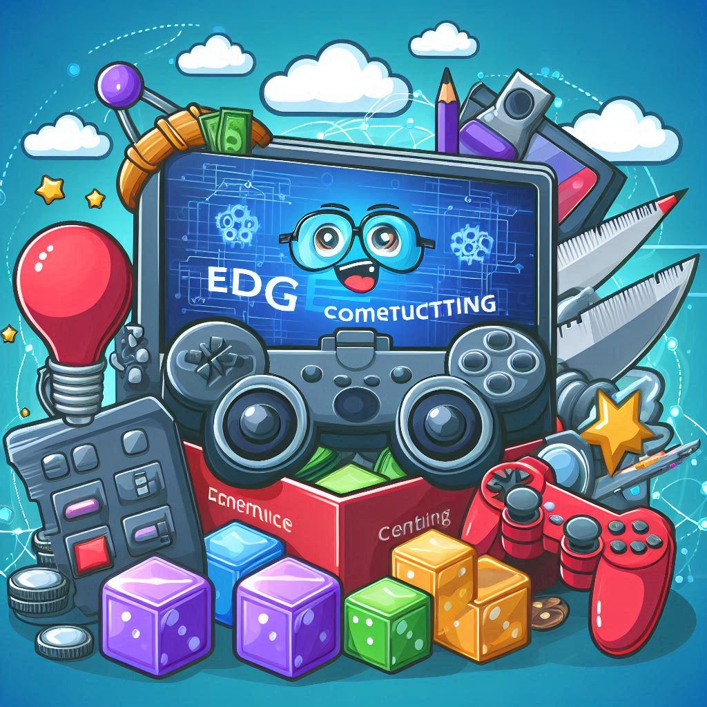 Gaming and Entertainment of edge computing in cartoon style easyadsolution.in