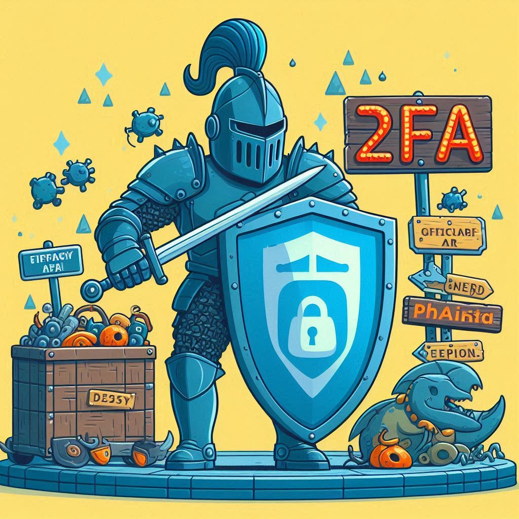 Guard Against Phishing in 2fa image in a cartoon style easyadsolution.in