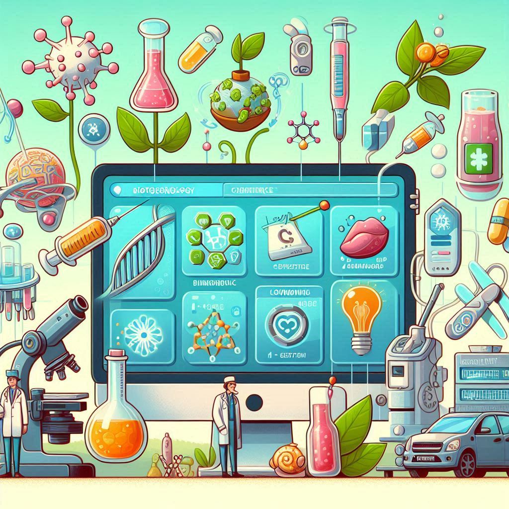 advancements in healthcare under biotechnology in cartoon style easyadsoltuion.in