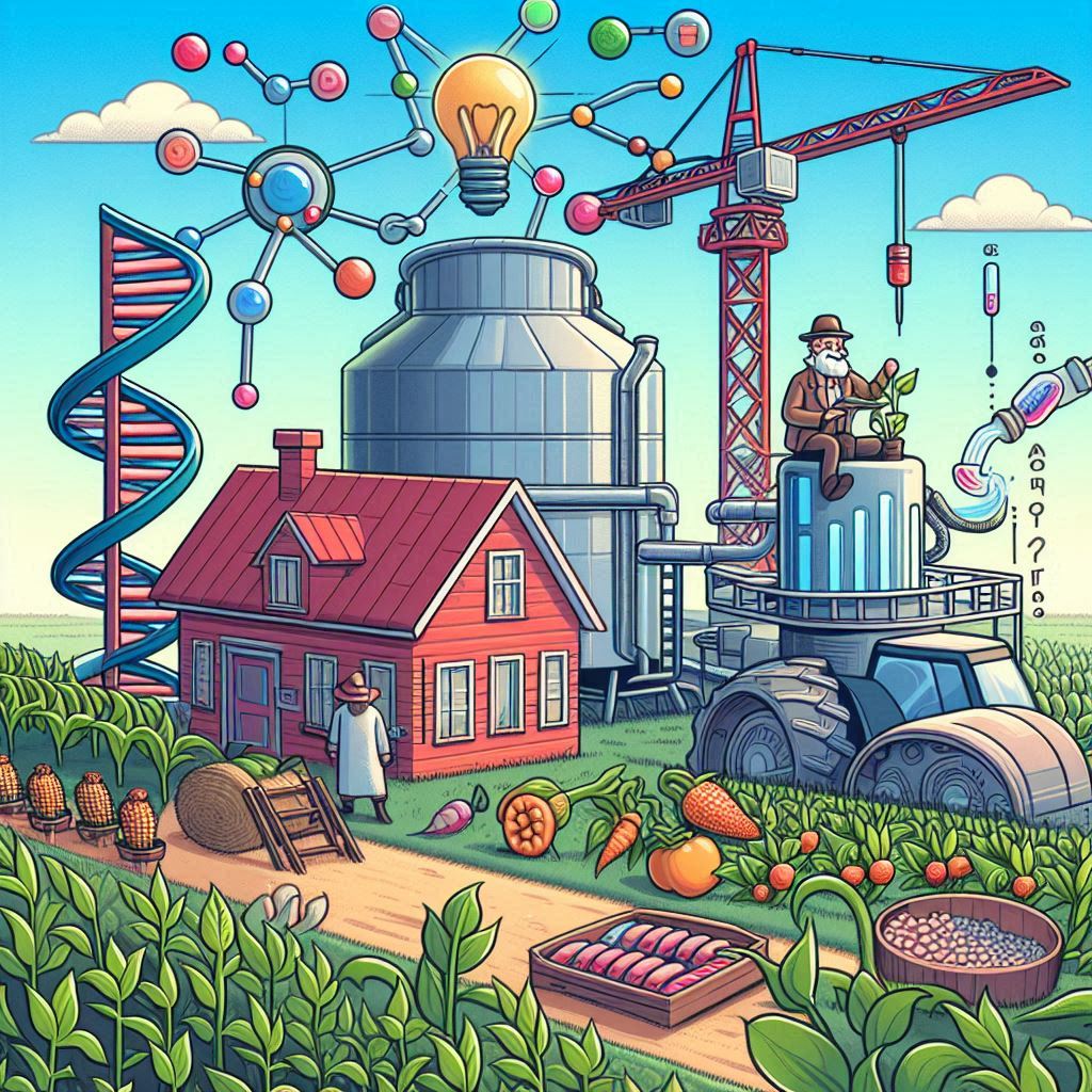 agricultural revolution under biotechnology in cartoon style easyadsoltuion.in
