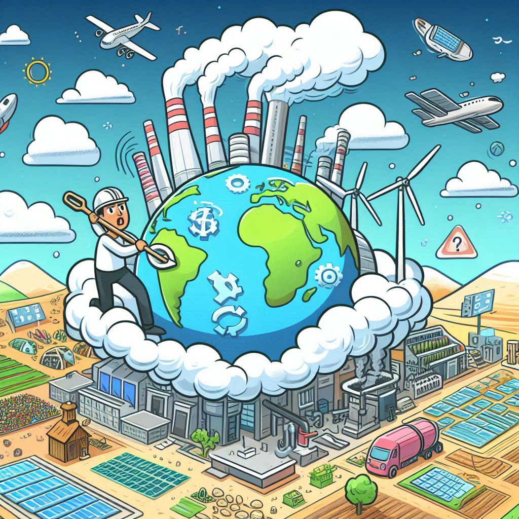cartoon style image of accelerating the adoption of carbon capture technologies worldwide easyadsolution.in