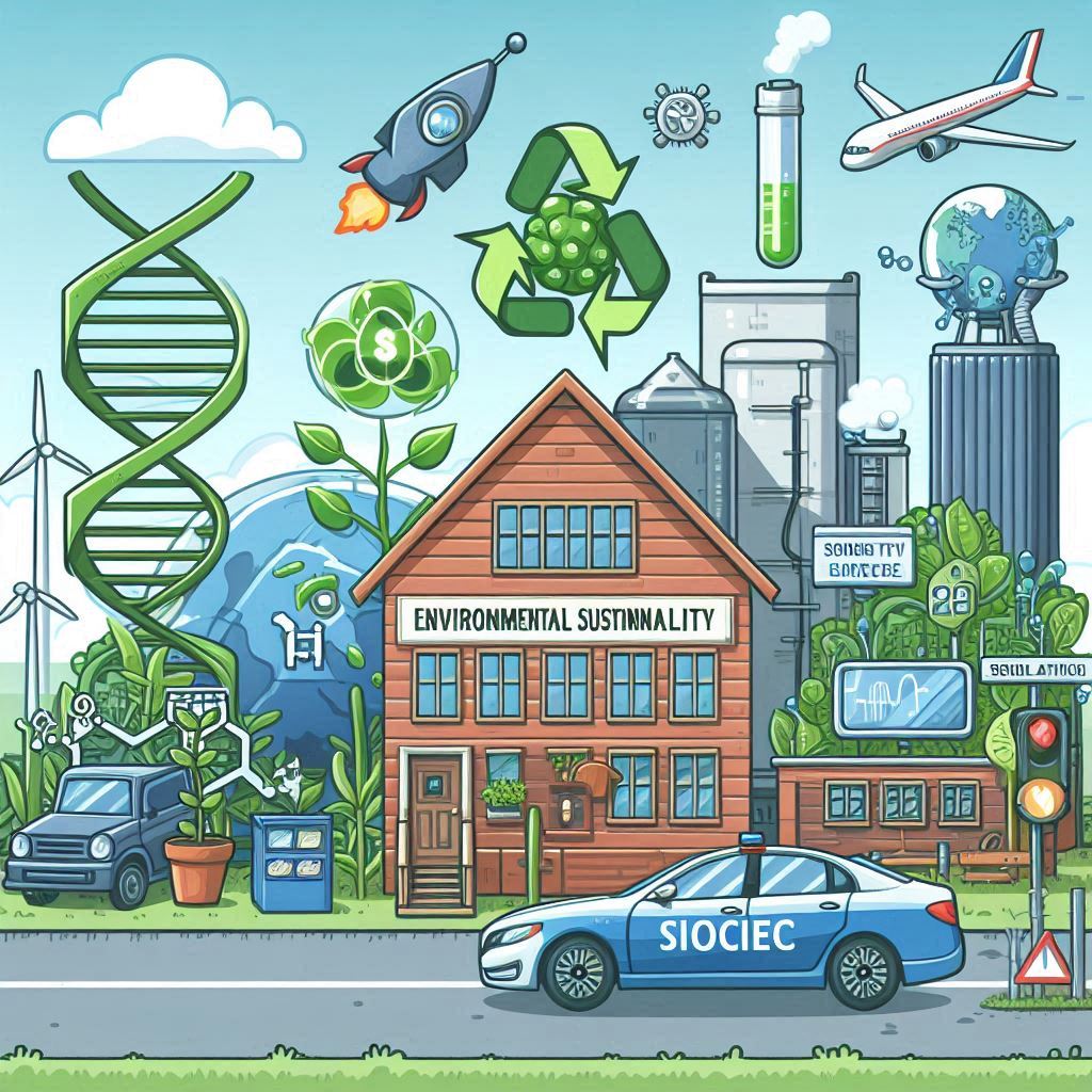 environmental sustainability under biotechnology in cartoon style easyadsoltuion.in