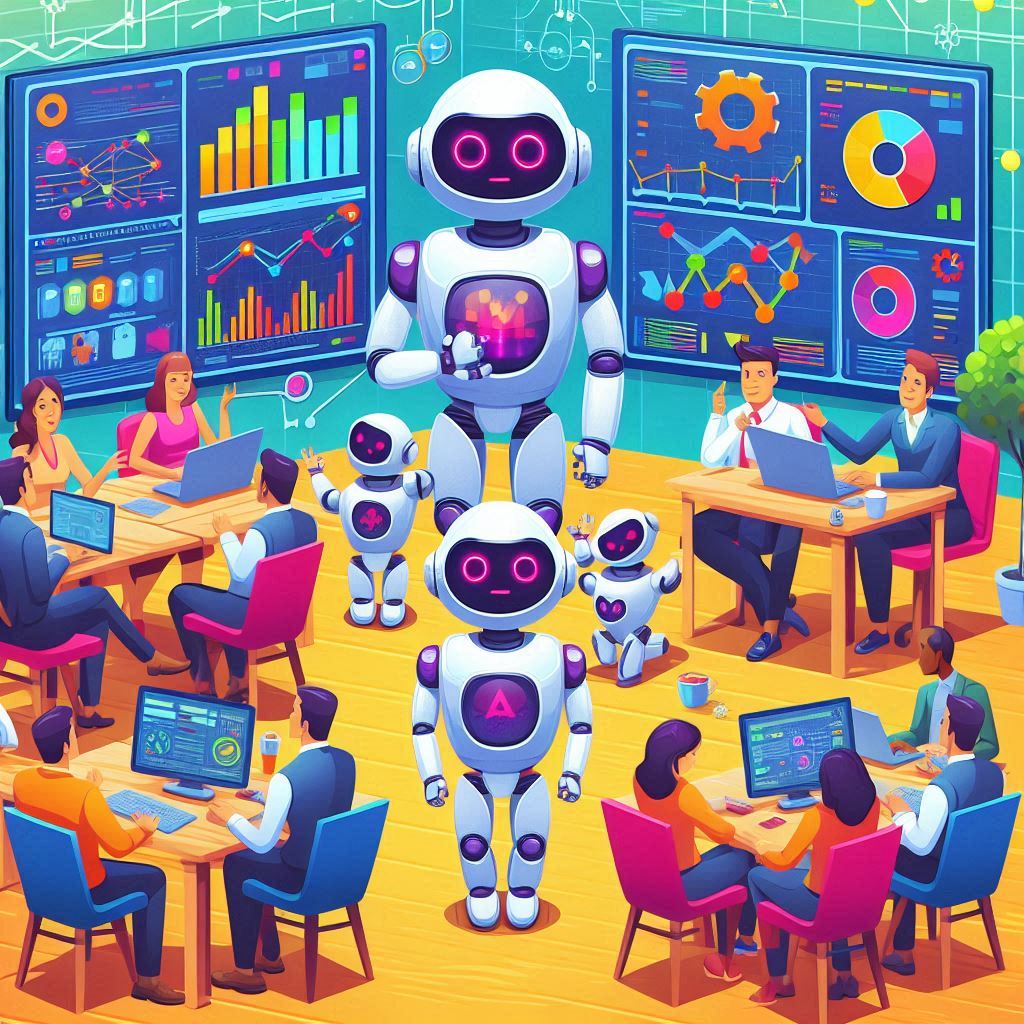 the role of AI and ML in RIS in cartoon style easyadsolution.in