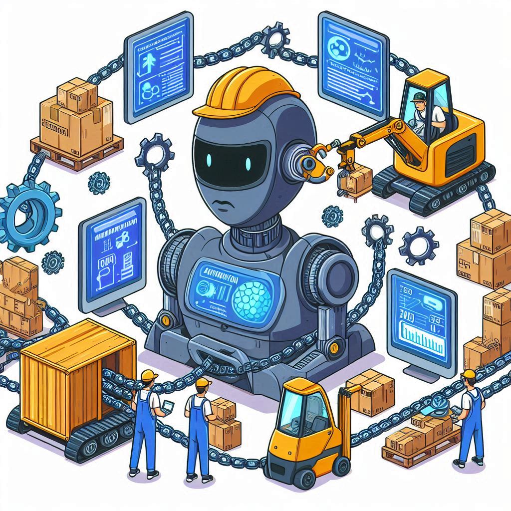 Automation of new generation supply chain in cartoon style easyadsolutuion.in