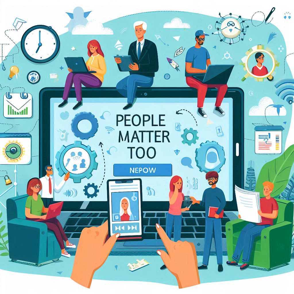 People Matter Too in technologies image in cartoon style