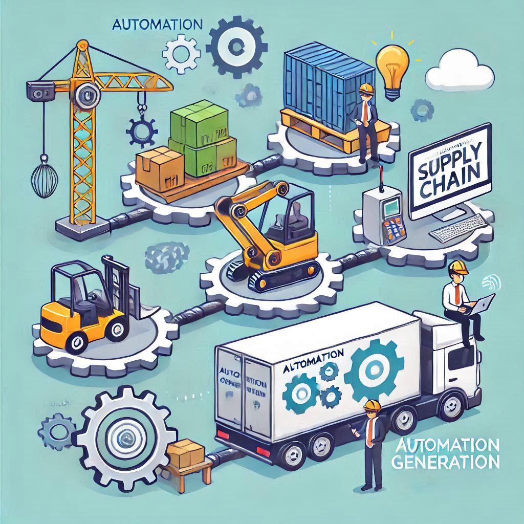 automation in new generation supply chain in cartoon style easyadsolution.in