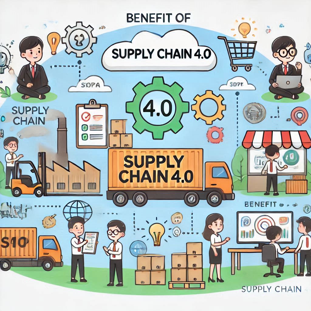 benefit of supply chain 4.0 in cartoon style easyadsolution.in