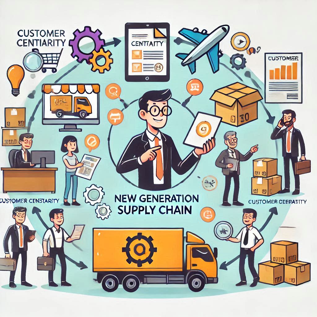 customer centricity of new generation supply chain in cartoon style easyadsolution.in