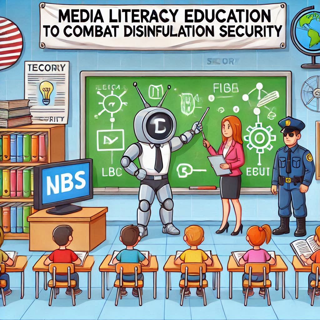 media literacy education to combat disinformation security in cartoon style easyadsolution.in