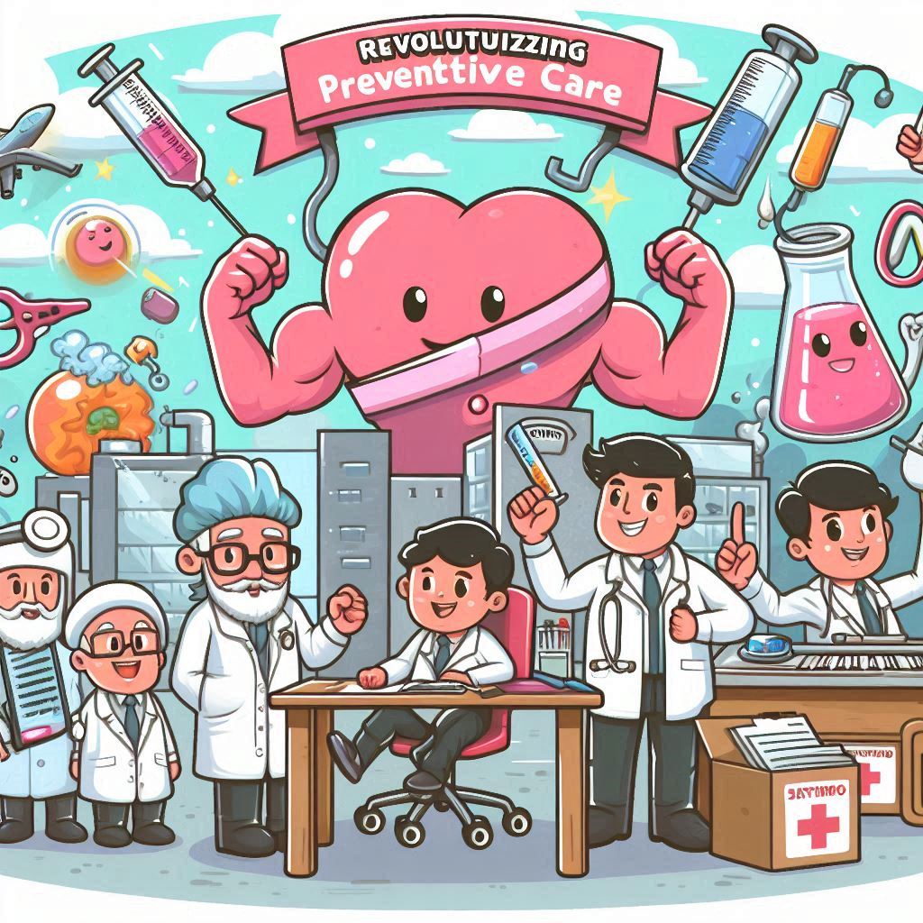 revolutionizing preventive care in cartoon style